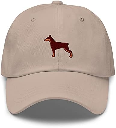 Doberman Köpek Sevgilisi Sahibi İşlemeli Baba Şapka Kap Giyim, Doberman Anne Baba Hediye
