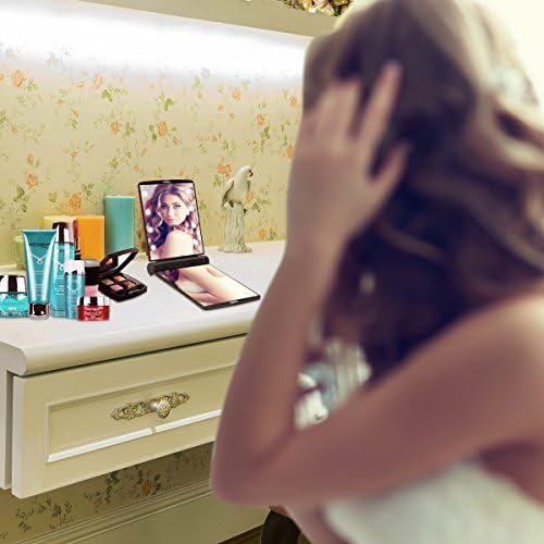 Yusong Kompakt Ayna, Seyahat Ayna ile ışık, Taşınabilir Seyahat Ayna Katlanır El Ayna Taşınabilir makyaj aynası Mini cep Ayna