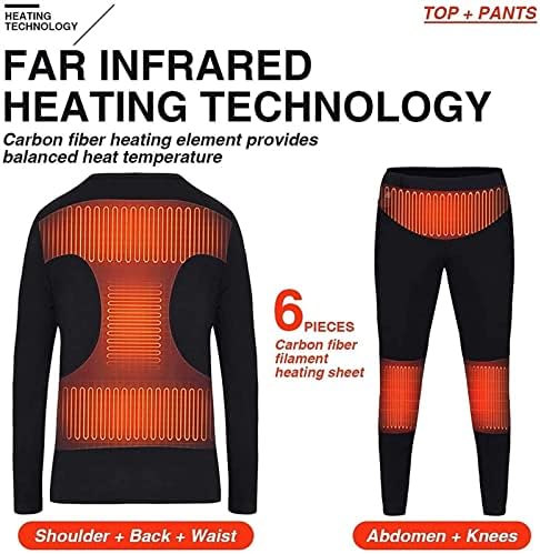 MGGZ HAOW termal iç çamaşır seti nefes USB elektrikli ısıtmalı ısıtmalı motosiklet ceket ısıtma ıç çamaşırı polar astarlı (Renk: