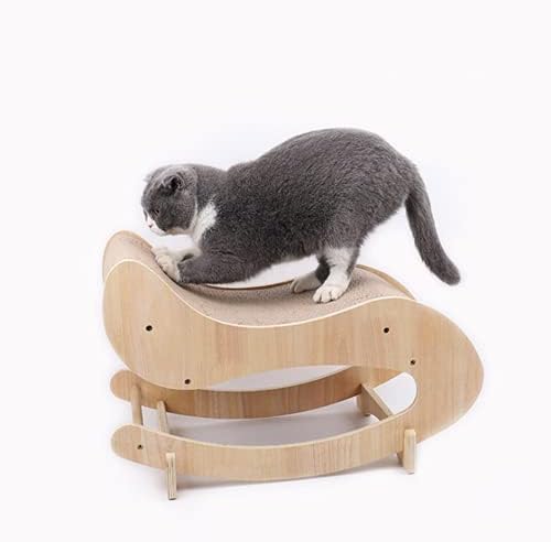 N / B Masif Ahşap Kedi Çalkalayıcı, Çıkarılabilir Tasarım, Aşınmaya Dayanıklı Oluklu Kedi Kazıyıcı, Temiz ve Dayanıklı, Küçük