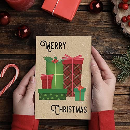 24 Kişilik Güzel Noel Kartları Seti - Dahil. Toplu Zarflar, Eşleşen Çıkartmalar Ve Saklama Kutusu-Arkadaşlarınıza ve Ailenize