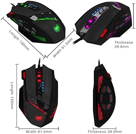 ACGTH Fareler Kablolu Fare USB Optik Gaming Mouse 12 Programlanabilir Düğmeler Bilgisayar Oyunu Fareler 4 Ayarlanabilir DPI