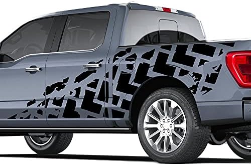 Lastik Kamyon Yatak Grafik Vinil Çıkartmaları Ford F150 ile uyumlu (Siyah)