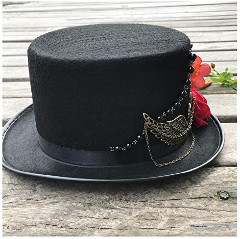HXGAZXJQ Rahat Parti Şapka Boyutu 57 CM Moda Kadın El Yapımı Steampunk Silindir Şapka ile Çiçekler Sahne Sihirli Şapka Moda