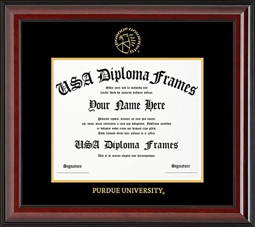 Purdue Üniversitesi Diploma Çerçevesi-Sadece Lisans Diplomalarına Uyar-Siyah Süet Paspaslı Kiraz Parlak