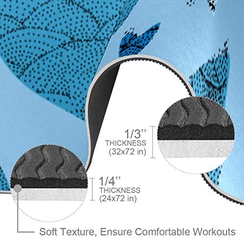 Yoga Mat Kaymaz TPE Derin Okyanus Mavisi Deniz Balığı Boğaz Dizlerini Önlemek için Yüksek Yoğunluklu Dolgu,Yoga, Pilates ve