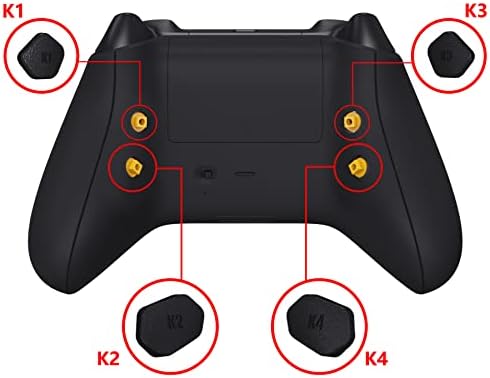 Siyah Yedek Yeniden Tasarlanmış K1 K2 K3 K4 Geri Düğmeleri Kürekler ve Geçiş Anahtarı için Xbox Serisi X/S Denetleyici eXtremerate