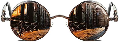 ROCKNİGHT Gotik Steampunk Polarize Güneş Gözlüğü Erkekler Kadınlar İçin UV Güneş Gözlüğü Metal Tam Çerçeve