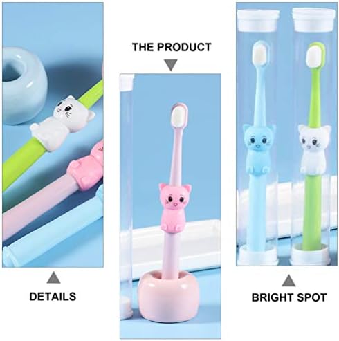 Healıfty 3 adet Çocuk Diş Fırçaları Karikatür Kedi Toddlers Diş Fırçaları Kıl Diş Fırçaları Çocuklar ve Çocuklar için