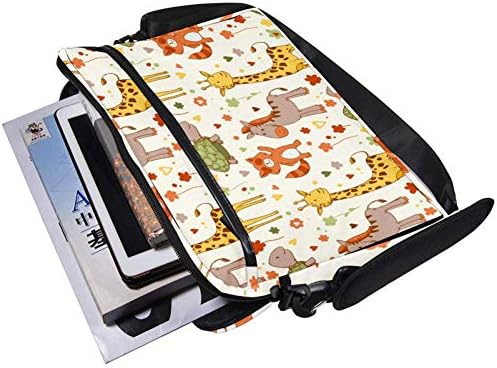 Hafif 15 inç Laptop çantası Iş Messenger Evrak Çantası Afriacan Zürafa Zebra Hayvanlar Su Geçirmez Bilgisayar Tablet omuzdan