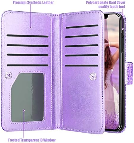 Fingic iPhone için kılıf Xs Max, iPhone Xs Max Telefon Kapak, cüzdan Kılıf için Kadın Kız PU Deri ile Kickstand kart tutucu