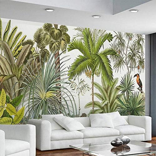 Shuangklei 3D duvar resmi Duvar Kağıdı Tropikal Bitki Yeşil Hindistan Cevizi Ağaçları Ağaçkakan Zemin duvar kağıdı Restoran
