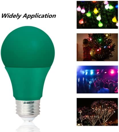 Qıxıvcom 4 Paketleri 9 W A19 LED yeşil ampul Dim LED Ampuller E26 Ampul 60 W Eşdeğer 800LM Yeşil LED gece lambası Cadılar Bayramı
