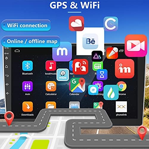 Podofo Android Araba Stereo Çift Din 10.1 İnç Araba Radyo 2.5 D HD Dokunmatik Multimedya MP5 Çalar ile Bluetooth GPS Desteği