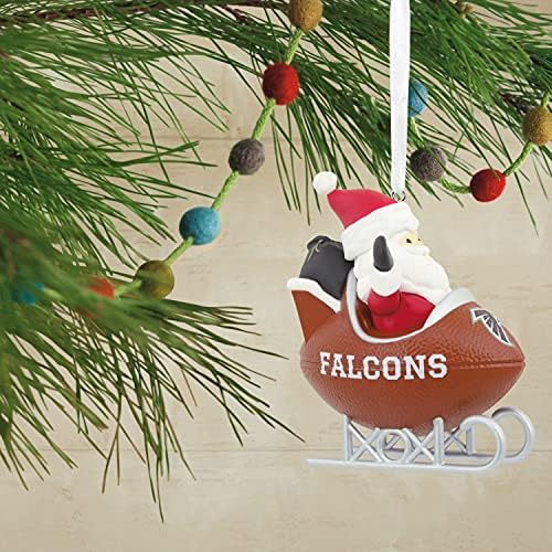 Hallmark NFL Atlanta Falcons Santa Futbol Kızağı Noel Süsleme, Çok Renkli (0001OSL2145)