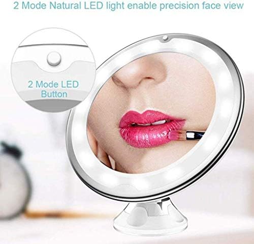 wduuoo Ev makyaj aynası ile ışık, 7X Büyütme LED makyaj aynası banyo aynası vantuz Ayna 360 Derece Rotasyon