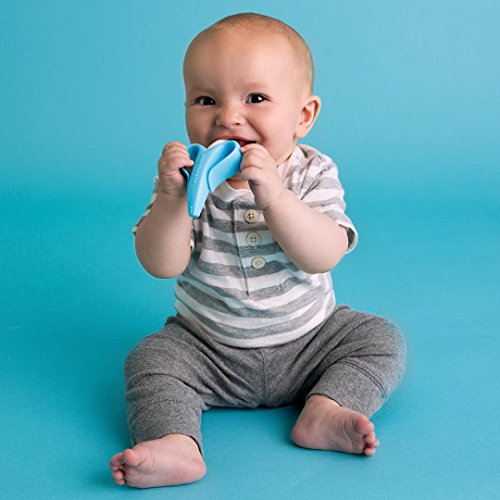 Bebek Muz-Mavi Muz Diş Fırçası, Bebek, Bebek ve Yürümeye Başlayan Çocuk için Eğitim Diş Kaşıyıcı Diş Fırçası (BR003B)