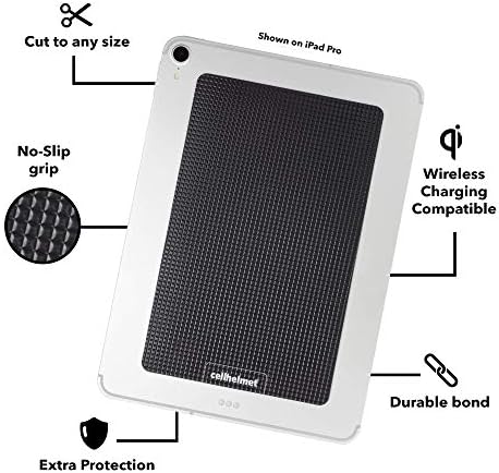 cellhelmet TACKBACKS / Evrensel Kaymaz Telefon Kavrama, Cihaz Kavrama Bant / Tablet (5 x 8) | Siyah Kılıf Kapak / Koruyucu