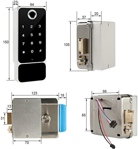 HLMSKD Parmak İzi Kapı Kilidi Açık Kapı Bluetooth TT Kilidi WiFi Şifre IC Kart Anahtarsız Giriş Elektronik Kilit (Renk: W8