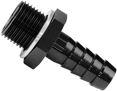 M12x1. 5 Erkek 3/8 (9.5 mm) Hortum Diken Montaj Akaryakıt Pompası Giriş Adaptörü ile AL Yıkama Alüminyum Siyah Anodize