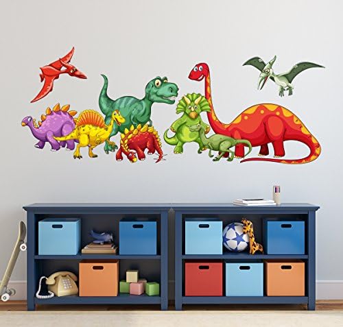 Çocuklar Dinozorlar Pencere 3D Duvar Çıkartması Sanat Çıkarılabilir Kağıdı Duvar Sticker Vinil Ev Dekor Batı Dağ UL03 (36 W