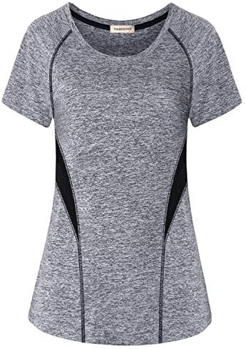 Yakestyle Egzersiz Kadınlar için Tops, Yoga Gömlek Ter Esneklik Koşu Activewear T Shirt Yürüyüş