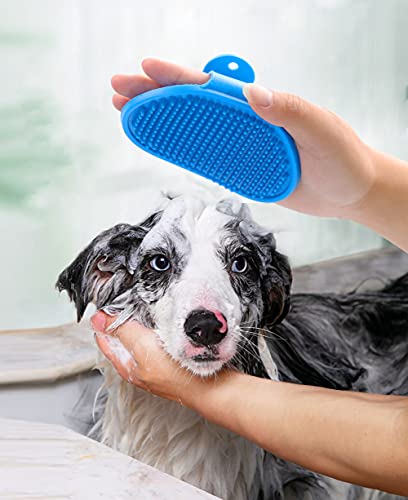 Thstheaven 2 Paket Köpek Bakım Fırçası-Köpek Kedi Banyosu Yatıştırıcı Masaj Kauçuk Fırça - Ayarlanabilir Halka Saplı Pet Banyo