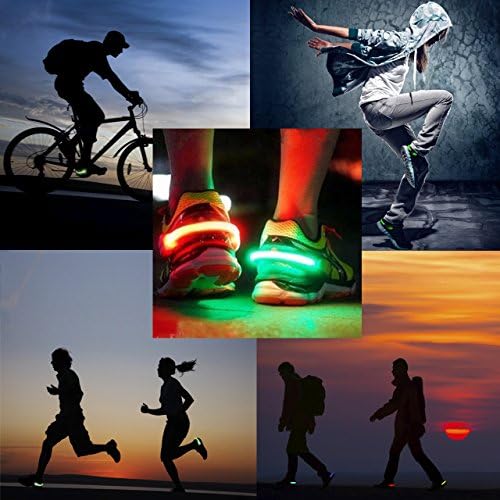 Ayakkabı klip ışıkları (2 paket) yansıtıcı Güvenlik Gece Koşu dişli Koşucular Joggers Bisikletçileri Yürüyüşe, renk Değiştirme
