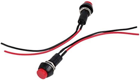 uxcell 8 pcs AC12-24V Kırmızı 2-Teller Anlık Trompet basmalı düğme anahtarı için Araba