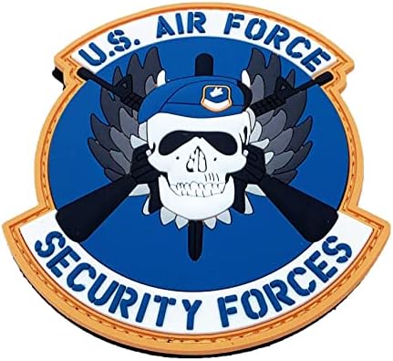 ABD Hava Kuvvetleri Güvenlik Güçleri PVC/Karanlıkta Parlayan Yama-Kanca ve Halka ile