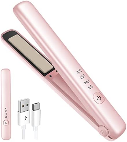 Mini Saç düzleştirici, Zoushinn kablosuz USB şarj Edilebilir seramik saç düzleştirici Bigudi, 3000 mAh pil ile 10 s hızlı ısıtma