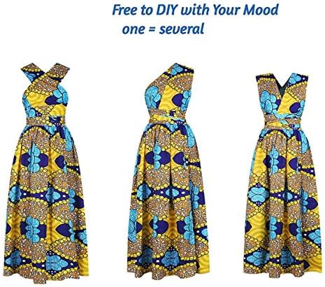 Giovacker kadın Afrika Baskı Rahat Parti Elbise Dashiki Geleneksel Kostüm