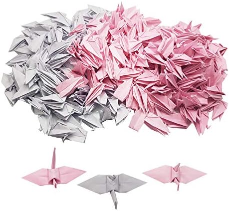 500 Origami Kağıt Vinç Pembe Gölge 3x3 inç 500 1000 Origami Kağıt El Yapımı Katlanır Düğün Dekorasyon için, japon Düğün,