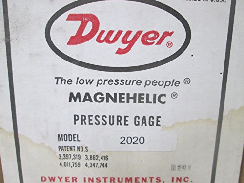 Dwyer 2020 Magnehelic Diferansiyel Basınç Göstergesi, Tip, 0 ila 20 WC