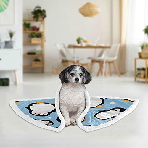 Kediler için Pet Battaniye Karikatür Penguen Mutlu Pet Atmak Battaniye Yumuşak Polyester Makine Yıkanabilir Pet Atmak Battaniye