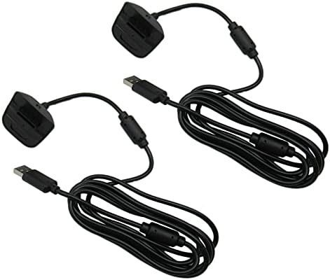 Yeni! 2X Siyah USB şarj kablosu Tel Yedek Şarj Xbox 360 Slim Kablosuz Oyun Kontrolörleri Şarj ve Oyun Kiti