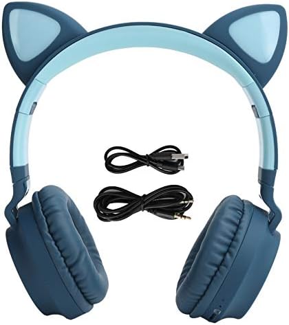 Kablosuz Bluetooth Kulaklık, Sevimli Kedi Kulak Kulaklıklar, 3D LED ışık, destek SD Kart, Kablosuz ve Kablolu 3.5 mm Bağlantı,