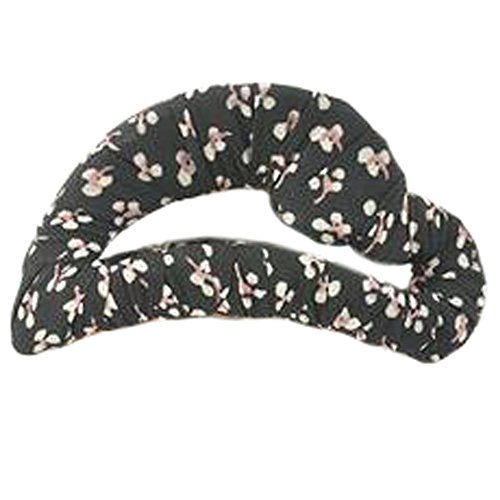 Kızlar Şifon El-sarılmış Uzun Şeftali Kalp Klip Headdress Saç Klipleri, NO. 4 Siyah Çiçek