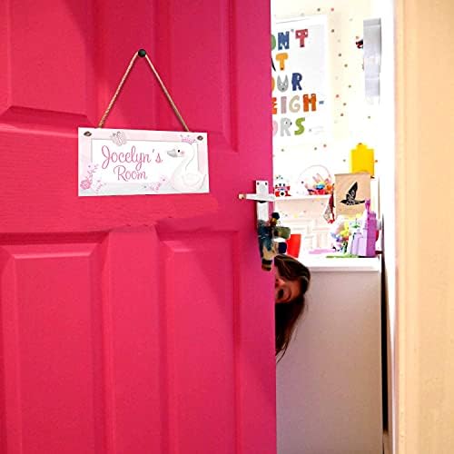 TOPYUN Kişiselleştirilmiş Adı Işaretleri Kız yatak odası dekoru Kuğu Prenses Kız Yatak Odası Bebek Kreş yatak odası kapısı