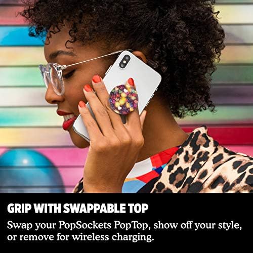 PopSockets: Telefonlar ve Tabletler için Değiştirilebilir Üst Kısmı olan PopGrip-Glitter Bokeh Hearts
