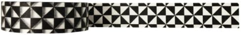 Wrapables Renkli Desenler Japon Washi Maskeleme Bandı-Siyah ve Beyaz Mozaik Fırıldaklar