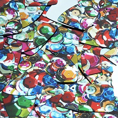 Pullu çok renkli payetli Mix desen Fishscale Fin 1.5 inç Couture gevşek madeni pul payetler