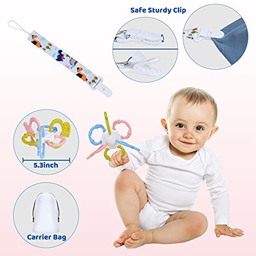 Duyusal diş çıkartma oyuncakları Bebekler için 3-6-12 Ay-Bebek Çıngırak Yumuşak Diş Kaşıyıcı Emzik Klipsi ile Bebek Oyuncak