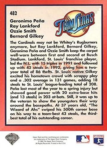 1993 Üst Güverte Altın Hologramı 482 Geronimo Pena/Ray Lankford/Ozzie Smith/Bernard Gilkey St. Louis Cardinals Resmi MLB