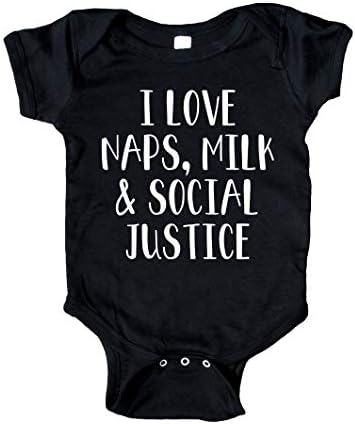 Şekerleme Sütünü ve Sosyal Adaleti Seviyorum Bebek Onesie Feminist Kız Giyim