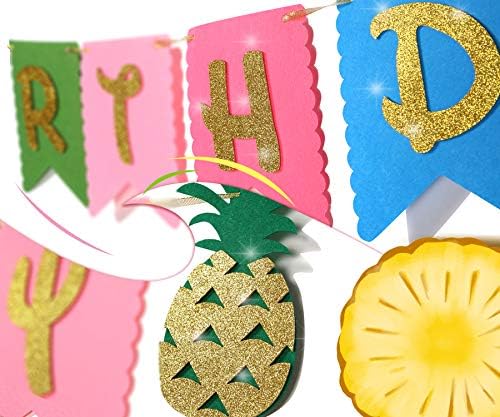 Hawaii Luau Parti Dekorasyon, Tropikal Hawaii Doğum günü Parti Malzemeleri Bday Afiş,Yapay Tropikal Palmiye Yaprakları,ebegümeci