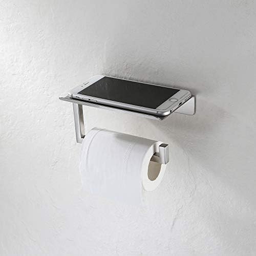 JQK tuvalet Kağıdı Tutucu Raf, Banyo Doku Rulo Tutucu ile Telefon Raf, 5 İnç 304 Paslanmaz Çelik Doku Kağıt Dağıtıcı, Fırçalanmış