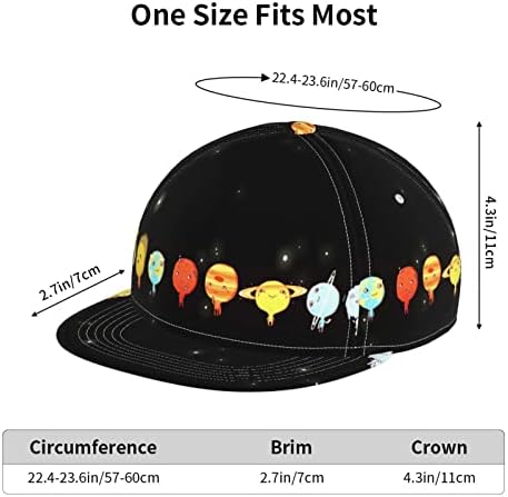 Unisex Sevimli Dokuz Gezegenler 3D Baskılı Snapback Hip Hop Düz Dil Şapka Ayarlanabilir Beyzbol Kapaklar için Açık Spor Siyah
