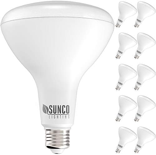 Sunco Aydınlatma 10 Paket BR40 LED Ampuller, Kapalı sel ışık, Kısılabilir, 5000K Gün Işığı, 100W Eşdeğer 17W, 1400 LM, E26