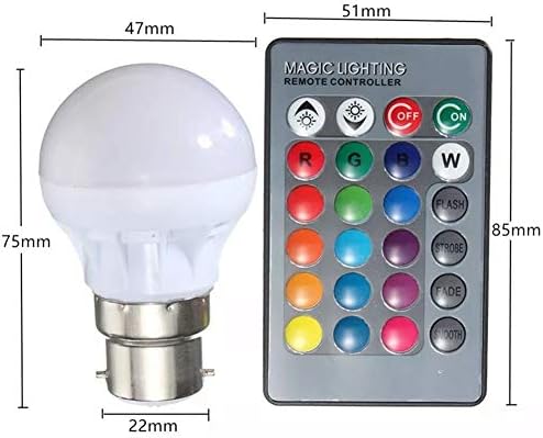 YKQJS-YQ LED Mısır Ampul B22 3 W Dim RGB 6 LED ampul Lamba Renk Değiştirme IR Uzaktan Kumanda AC85-265V LED enerji tasarruflu